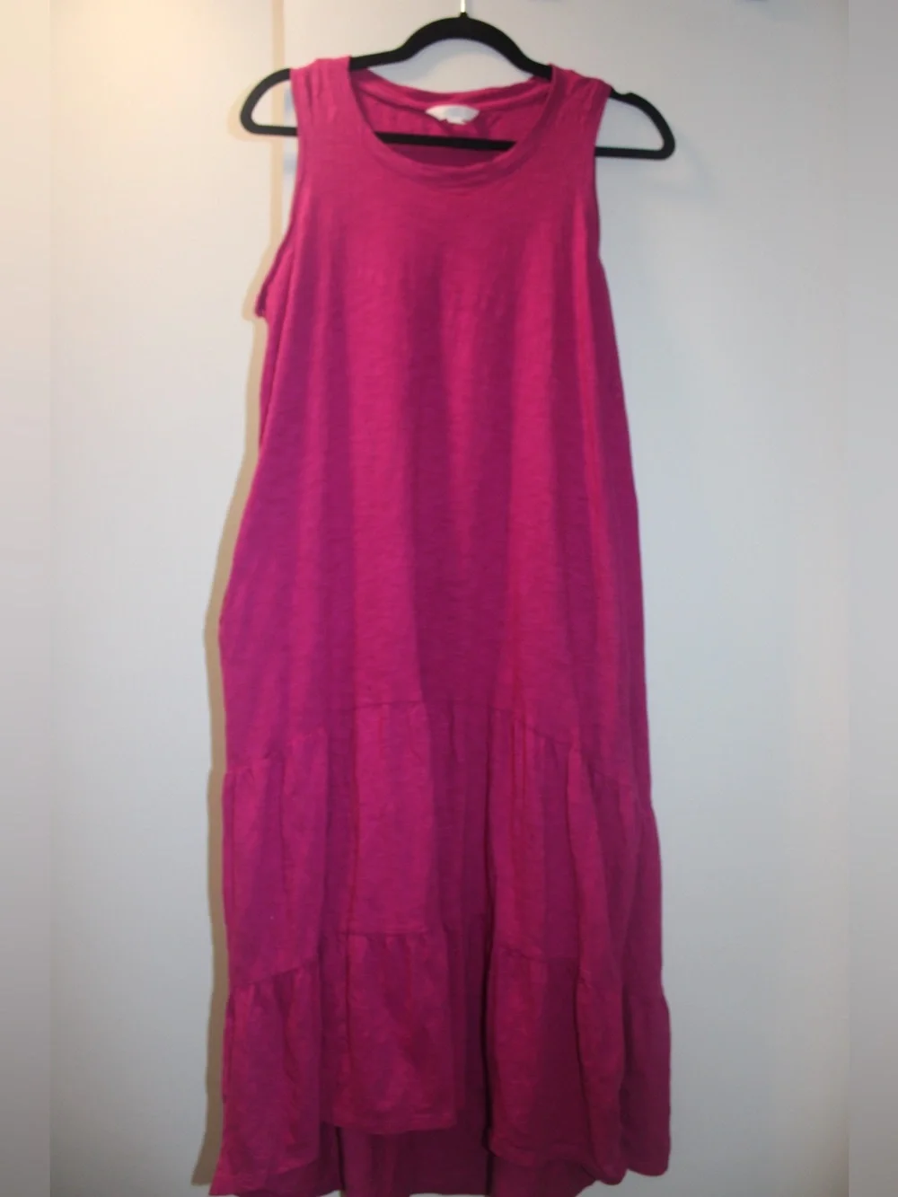 Time and Tru Fuchsia Pink Sleeveless Tiered Knit Tank Dress Small 4-6 - Picture 5 of 5